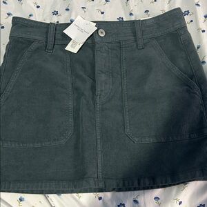 American Eagle Outfitters Dark Gray Corduroy Mini Skirt
